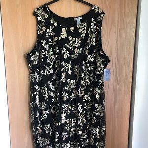 CATHERINES BLACK SLEEVELESS DRESS WITH EMBROIDERY